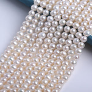 Wholesale 7-8mm Round Natural Freshwater <b>Pearl</b> String DIY Necklace Handmade Jewelry with <b>Loose</b> <b>Pearls</b> - Product Image 2