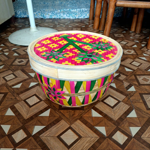 Cesta de Regalo Decorativa Tradicional Ecológica de Bambú, Reforzada y Hecha a Mano, para Alimentos Gourmet y Cosméticos - Product Image 1