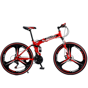 Bicicletta Pieghevole con Doppio Ammortizzatore, Freni a Disco, Velocità Variabile, Stile Mountain Bike Unisex per Studenti, Design con Ruota Integrata - Product Image 3