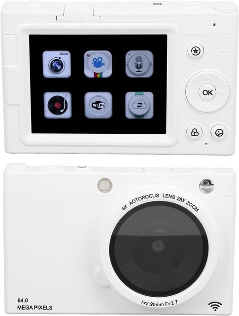 Yuning China Digital Camera 2.83 Inch 28X Zoom Auto Focus 64MP Vlogging Flash 4K HD Retro Compact Small Anti-Vibration
