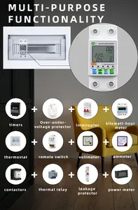 RMshebei SmartLife WIFI MCB pengukur energi Kwh 63A 110V 220V Breaker dengan perlindungan arus tegangan pelindung TUYA Switch Timer