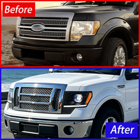 Phares de voiture KGKB pour Ford F150 2009-2014, ensemble de lampes avant, mise à niveau, lentille de projecteur LED, accessoires Plug and Play