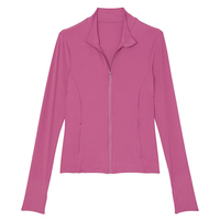 Vêtements de sport pour femmes, vêtements de fitness, veste de yoga à manches longues, veste grande taille à fermeture éclair avec trous pour les pouces