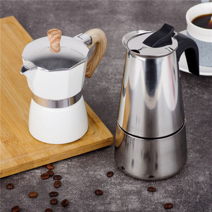 <span class=keywords><strong>Cafetera</strong></span> Moka de Acero Inoxidable 304 y Aluminio 430 con Mango de Madera, Apta para Estufa de Inducción, <span class=keywords><strong>Cafetera</strong></span> <span class=keywords><strong>Italiana</strong></span> para Espresso - Product Image 5