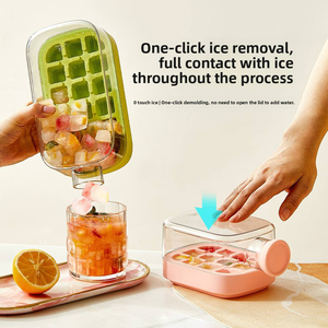 Molde para Cubitos de Hielo con Tapa, Grado Alimenticio, Congelación Rápida y Fácil de Desmoldar, Botella de Agua y Hielo 2 en 1 con Pajita - Product Image 1