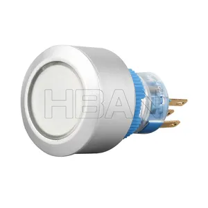 latching round head white led plastic round 22mm push button switches indastrial power