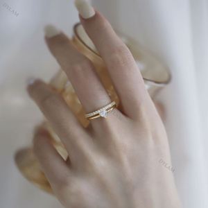 Dylam Dark Silver <b>Wedding</b> Band S925 <b>Ring</b> With Diamonds <b>Rings</b> for Women Vintage Gold Engagement Sterling and <b>Cubic</b> <b>Zirconia</b> - Product Image 3