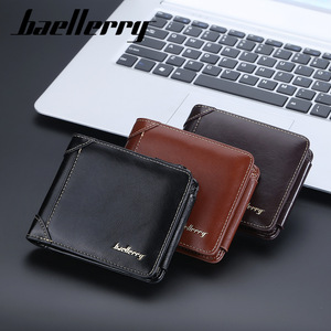 กระเป๋าสตางค์ผู้ชายแบบสั้น Baellerry ช่องใส่บัตรหลายช่อง ซิปแบบพับสามตอน กระเป๋าสตางค์แบบแนวนอน สีดำ สีน้ำตาลกาแฟ สีพื้น - Product Image 4