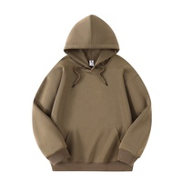 Sweat à capuche en molleton de coton épais 300 GSM avec logo personnalisé, coupe oversize pour jeunes, streetwear unisexe, 17 couleurs, vente en gros