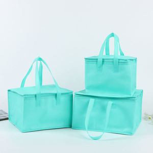 Sac isotherme pliable en tissu non tissé recyclé de haute qualité avec fermeture éclair pour livraison alimentaire – Vente en gros - Product Image 4