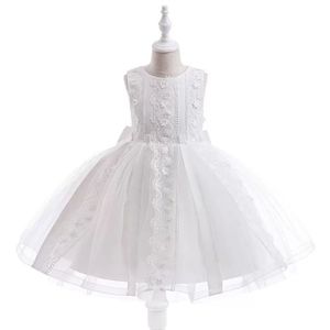 Ragazza di alta qualità abito da sposa in pizzo rosso elegante principessa ragazza abiti da sera abiti da fiori per ragazze di 10 anni - Product Image 2