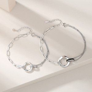 Cadena de cuerda de plata 925 para hombre y mujer, cadena de cuerda al por mayor, cadena de cuerda personalizada unisex, pulsera de cadena de cuerda negra y plateada. - Product Image 6