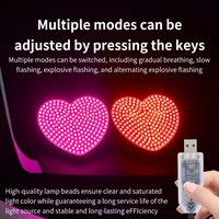Lumière LED Emoticon pour véhicule, lumière LED pour remorque, lumière d'avertissement en forme de cœur pour fenêtre de voiture, lumière froide USB pour l'intérieur de la voiture, lampe d'ambiance