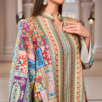 Abaya élégante en polyester à col montant, imprimé géométrique ethnique, coupe ample, longue, pour femmes musulmanes, Aïd Ramadan