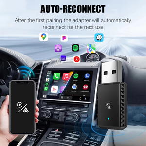 Adaptateur sans fil USB Type C double port CarPlay et Android Auto, reconnexion automatique, matériau ABS portable, pour 98% des voitures câblées d'usine - Product Image 5