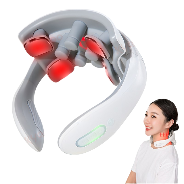 3D Kneading Shiatsu Portable Heated Neck Shoulder Massager Wireless Body Massager Pain Relief Electric Cervical Pulse Massager