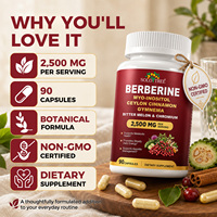 SOLOTREE Complément Alimentaire à Base d'Extraits de Plantes Herbacées Berbérine, Perte de Poids, Soutien Métabolique, Capsules de Berbérine pour Adultes