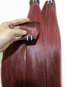 Extensions de cheveux vierges Remy 100% cheveux humains du Vietnam, ligne de cheveux fine, 4x4, rouge vin, bordeaux, 99J, dentelle suisse transparente HD - Product Image 3