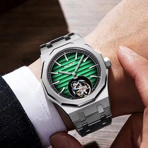 Reloj Mecánico Tourbillon para Hombre AESOP, Caja de Acero Inoxidable, Esfera Azul, Cristal de Zafiro, 42 mm, Movimiento Analógico de Lujo - Product Image 5