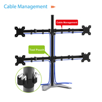 CHARMOUNT Support de moniteur réglable à 4 bras Support de moniteur de bureau à quatre bras
