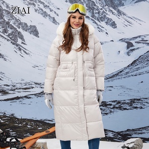 Wholesale Winter 90 White Duck Down Big fox Fur Collar <strong>Waist</strong> Tie Down <strong>Coat</strong> <strong>Women</strong> Winter Long <strong>Women's</strong> <strong>Coat</strong> - Product Image 3