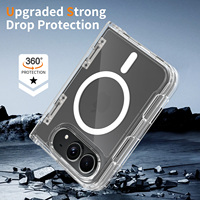 Coque magnétique transparente antichoc et anti-rayures pour iPhone Duo, anti-jaunissement, protection de la charnière, vente en gros