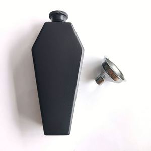 Halloween Gifts Spider Brushed Surface 304 Stainless Steel 100ML 3.5oz Hexagon Coffin Shape Hip Flask - Product Image 3