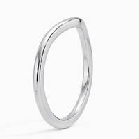 Élégante Bague de Mariage Courbe en Argent Sterling 925 Plaqué Rhodium avec Moissanite, Style Vintage, pour Femme, Idéale pour Fête, Mariage, Anniversaire