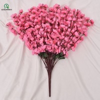 Bunga Sakura Persik Buatan 36 Cabang, Buket Flora Sutra untuk Dekorasi Paskah, Rumah, Pernikahan, Pesta, Vas Meja