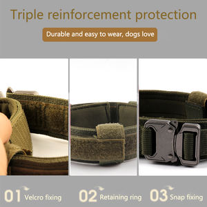 Collier pour chien en nylon Lunarkon, pour races moyennes et grandes, réglable, à dégagement rapide, poignée de contrôle tactique, imperméable, durable, confortable - Product Image 3