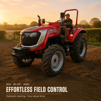 Traktor Segala Cuaca 90hp dengan Sistem Tiga Titik dan Empat Quick Coupler Hidrolik untuk Unit Pertanian Komersial