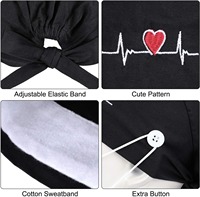 Bonnet d'infirmière unisexe bonnet de gommage dentaire avec bouton bandeau mignon imprimé multicolore pour le service ambulatoire