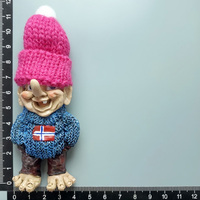 Figurine de Troll en Résine 3D Personnalisée avec Chapeau Orignal Casque Viking Suède Aimant de Réfrigérateur Danemark Finlande Aimant de Réfrigérateur Souvenir