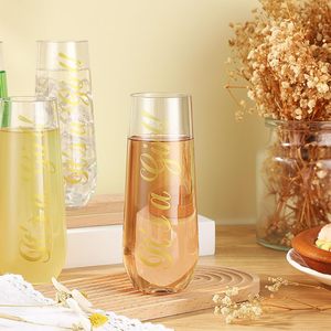 Flûte Tengqun 9 oz en verre PET, haute qualité, recyclable, transparente comme du cristal, personnalisable, pour vin rouge transfrontalier - Product Image 1
