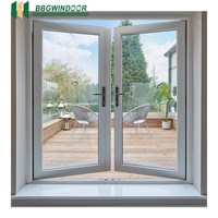 Ventana Abatible de Aluminio con Doble Vidrio Templado, Eficiente Energéticamente, de Acero Inoxidable, Estilo Moderno, para el Hogar