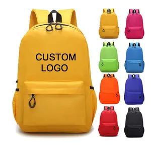 Produsen Langsung harga rendah 300d poliester kuning siswa buku ransel anak perempuan anak-anak tas sekolah dengan saku depan