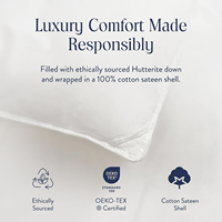 Couette en duvet de canard ultra chaude de luxe OEM, enveloppe 100 % coton, puissance de remplissage 750, construction à compartiments, écologique et respirante