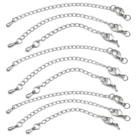 Chaîne d'extension personnalisée en acier inoxydable 304 titane avec fermoir mousqueton, ensemble de breloques goutte d'eau et connecteur de perle pour la fabrication de bijoux