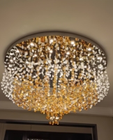 Lustre en verre moderne de luxe, verre soufflé à la main, luminaire suspendu décoratif personnalisé pour les projets de villas, d'hôtels et de halls d'entrée
