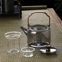 Théière en verre classique 1000ml usage domestique filtre résistant aux hautes températures thé séparation de l'eau théière de cuisson