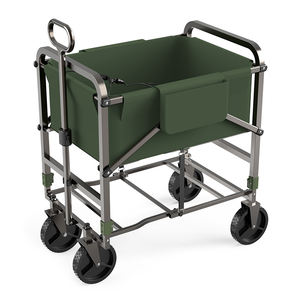 समुद्र तट शिविर के लिए बहुक्रियाशील ढंक स्नान वैगन फोल्डेबल पहियों किराने का सामान के लिए बहुमुखी शॉपिंग कार्ट - Product Image 1