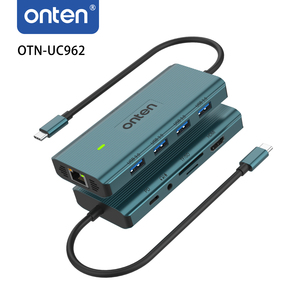 onten סיטונאי 10 ב-1 USB-C תחנת עגינה רב תכליתית 4k HD RJ45 TF SD USB שקע (אודיו ומיקרופון) USB-C(PD3.0) OTN-UC962 - Product Image 2