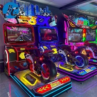 Machine de jeu d'arcade de course de motos et de voitures en acier inoxydable à pièces langue anglaise Anime Simulation Moto Racing Machine