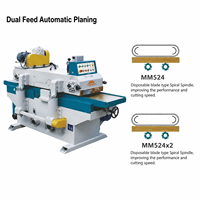 Raboteuse à bois automatique double face MM524 avec tête de coupe spirale, haute productivité, puissance 7,25 kW, largeur de rabotage maximale 600 mm