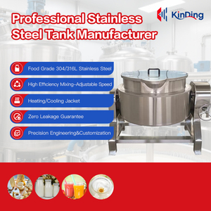 Nồi nấu có áo khoác nghiêng, có máy trộn, nồi điện có áo khoác, nồi điện gas, hệ thống làm nóng bằng hơi nước, nồi nấu có áo khoác kép - Product Image 3