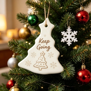 Ornement <span class=keywords><strong>de</strong></span> Noël en céramique imprimé sur mesure, impression par sublimation UV, <span class=keywords><strong>image</strong></span> personnalisée pour cadeau <span class=keywords><strong>de</strong></span> Noël, décoration <span class=keywords><strong>de</strong></span> Noël - Product Image 3