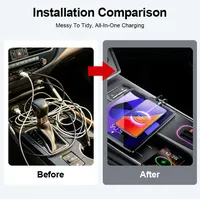 Station d'accueil pour voiture Vtear, double câble rétractable 45W, charge rapide, accessoires de décoration intérieure pour NIO EL6 / EC6 2023-2024