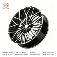 Jantes en alliage forgé personnalisées 18-24 pouces multi-rayons 5/6 trous noir brillant usiné 20mm ET haute performance LinTide pour