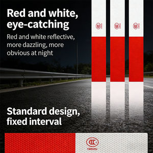 Ruban réfléchissant PVC haute visibilité rouge et blanc |   Étiquette d'avertissement de sécurité imperméable à l'eau à forte adhérence pour voitures et camions - Product Image 4
