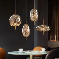 Lustre décoratif de luxe pour îlot de cuisine, lampe suspendue pour salon et salle à manger, luminaire de plafond en verre en forme de boule